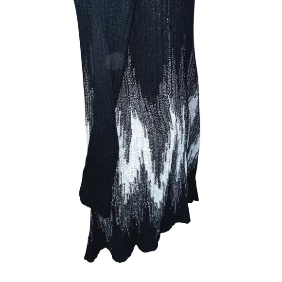 Chicos Black Open Front Cardigan Sweater With Ombre Metallic Detail Sz 1 (Medium - Picture 8 of 9